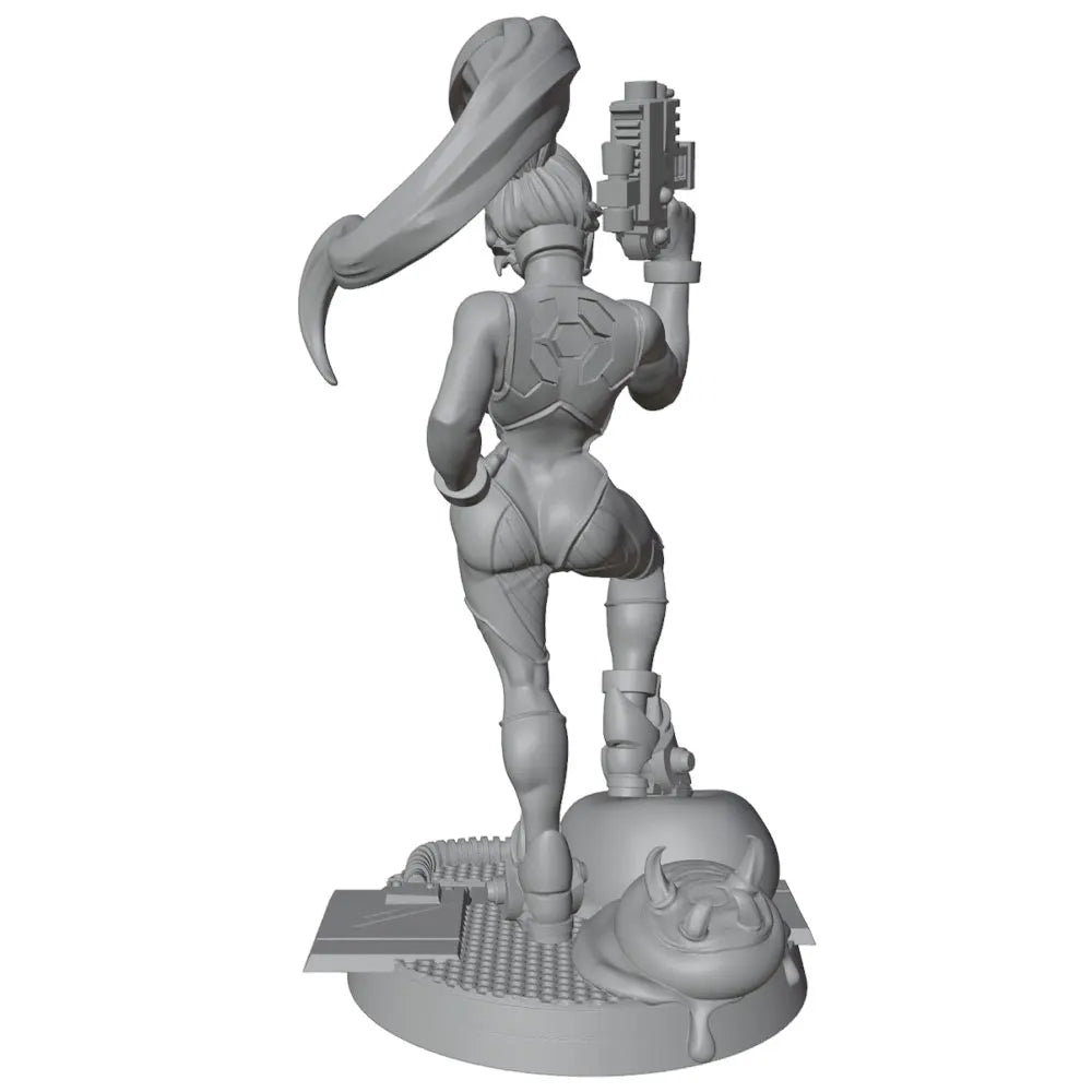 75mm Female Commando with Scythe and Rifle, Resin Model Figure Kit, Sci-Fi Theme, Unassembled and Unpainted