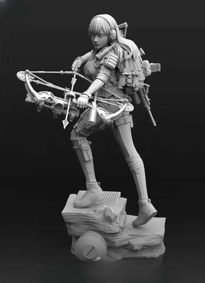 1/35 Modern Anime Female Tactical Squad with Crossbow, 4 Figures, Resin Model Figure Kit, Unassembled and Unpainted