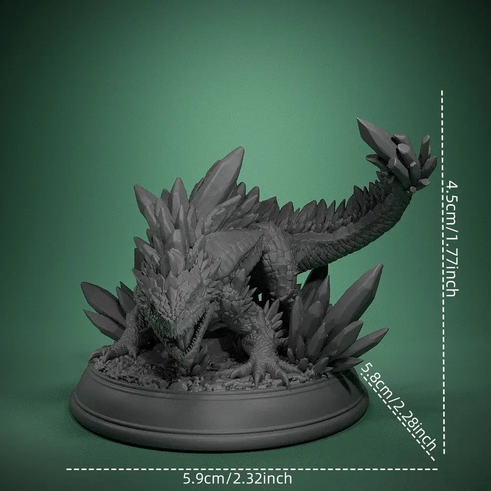 45mm Crystal Lizard, Resin Model Creature Kit, Fantasy Theme, Unassembled and Unpainted