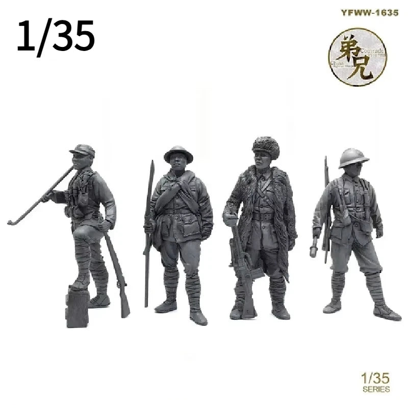 1/35 WWI Japanese Infantry with Bayonets, 12 Figures, Resin Model Figure Kit, Unassembled and Unpainted