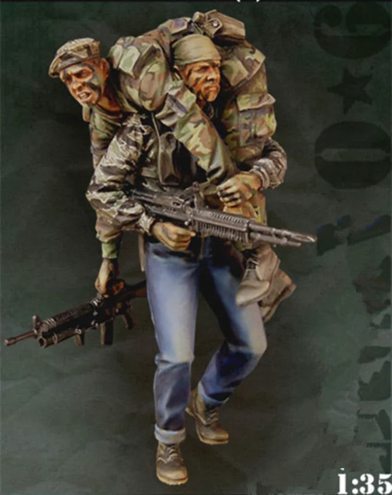 1/35 Vietnam War US Army Breakthrough, 2 Figures, Resin Model Figure Kit, Unassembled and Unpainted