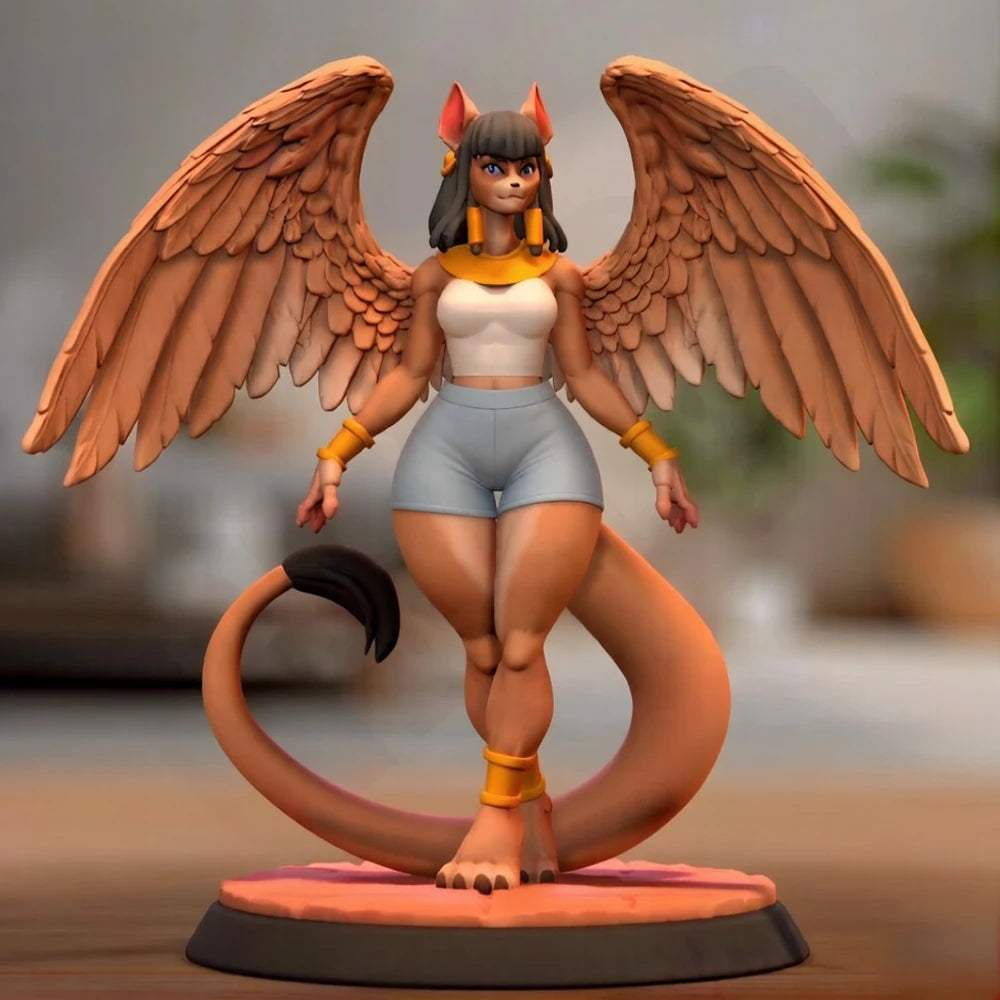 1/24 Egyptian Cat-Eared Demon, Resin Model Figure Kit, Fantasy Theme, Unassembled and Unpainted
