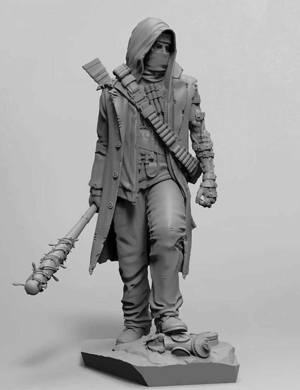 1/35 Modern Post-Apocalyptic Survivor Warrior, Resin Model Figure Kit, Unassembled and Unpainted