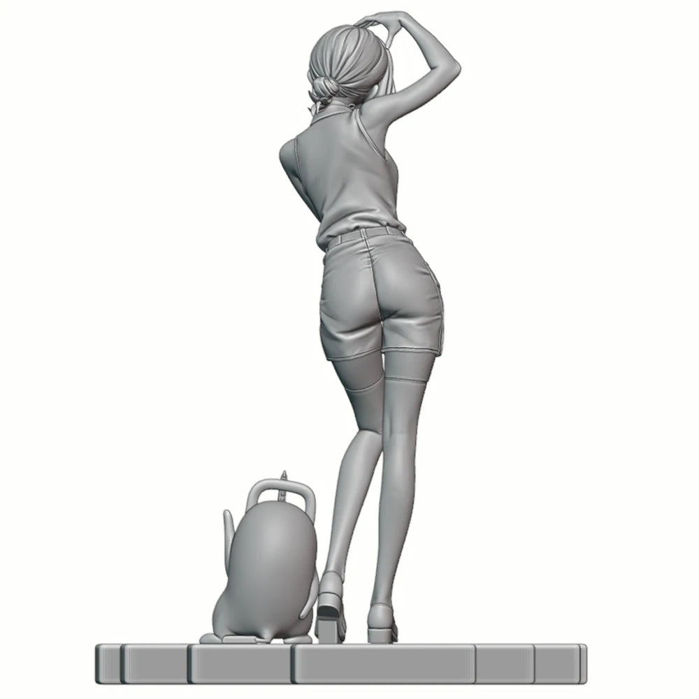1/24 Girl with Companion, Resin Model Figure Kit, Anime Theme, Unassembled and Unpainted