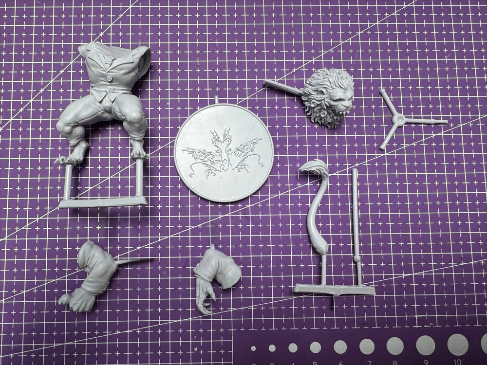 75mm Lion Beast Leader, Resin Model Figure Kit, Fantasy Theme, Unassembled and Unpainted