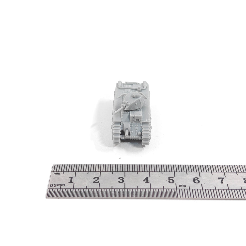 1/144 WWII French Char B1 Bis Heavy Tank, Resin Model Vehicle Kit, Unassembled and Unpainted