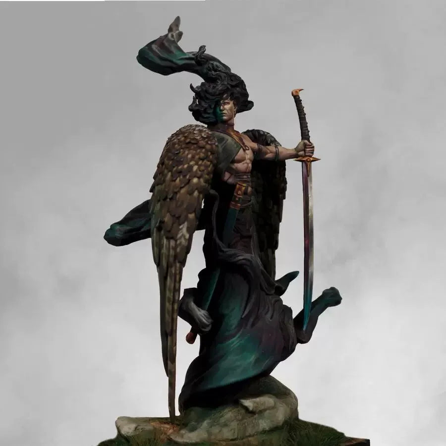 1/24 Demonic Horned Winged Sorceress, Resin Model Figure Kit, Fantasy Theme, Unassembled and Unpainted