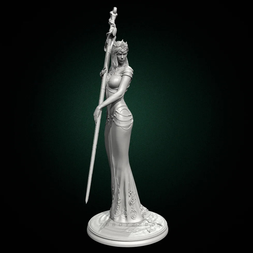 75mm Sorceress with Staff, Resin Model Figure Kit, Fantasy Theme, Unassembled and Unpainted