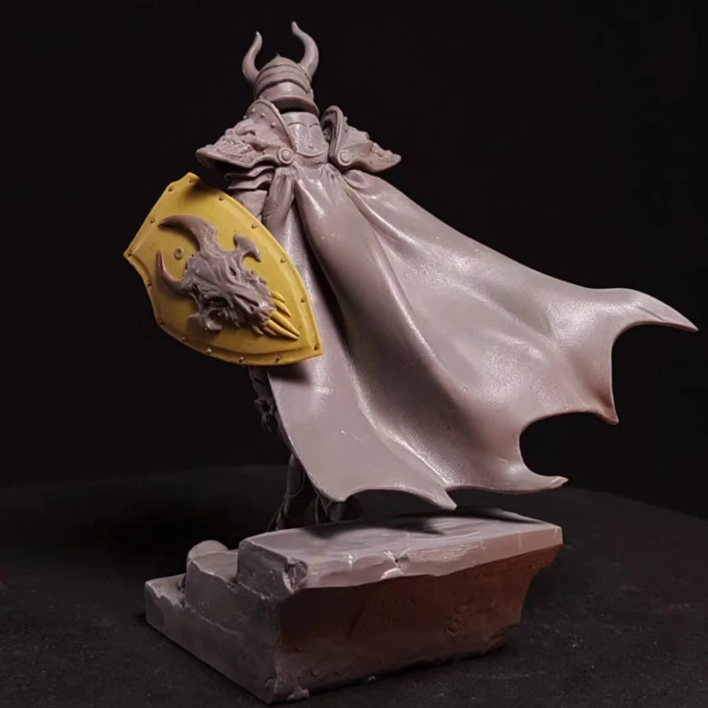 75mm Dark Fantasy Horned Warrior, Resin Model Figure Kit, Fantasy Theme, Unassembled and Unpainted