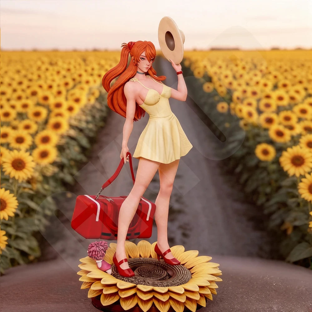 1/24 Summer Vacation Travel Girl, Resin Model Figure Kit, Unassembled and Unpainted