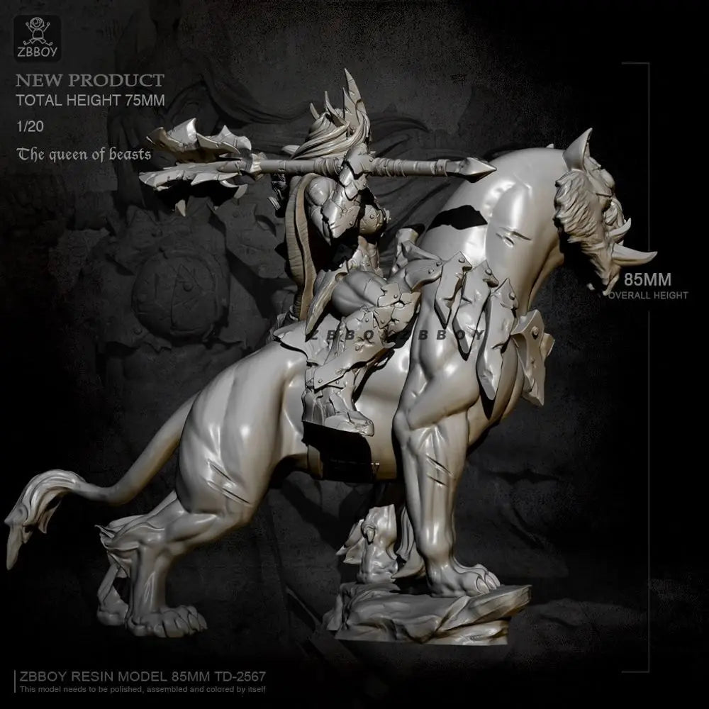 85mm Medieval Orc Knight, 2 Figures, Resin Model Figure Kit, Unassembled and Unpainted