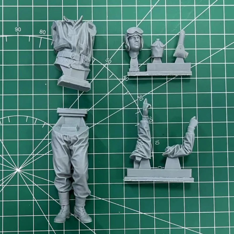 1/16 WWII US Tank Crew Directing, 5 Figures, Resin Model Figure Kit, Unassembled and Unpainted