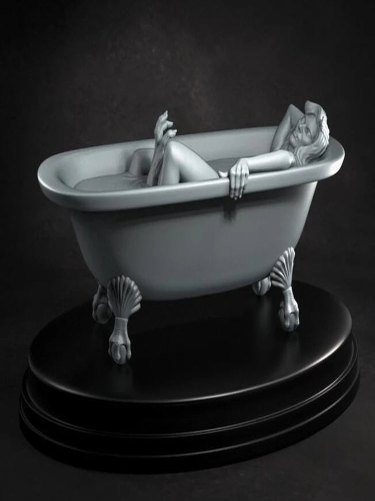 1/24 Vintage Pin-up in Clawfoot Tub, Resin Model Figure Kit, Unassembled and Unpainted