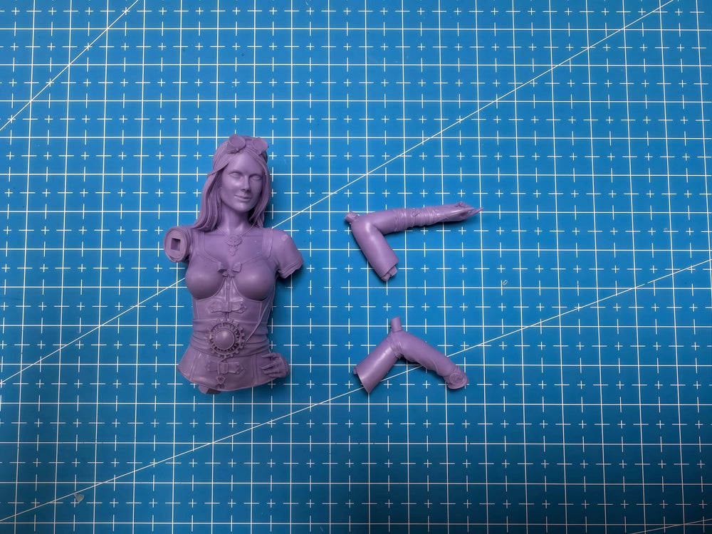 1/12 Female Steampunk Warrior, Resin Model Figure Kit, Fantasy Theme, Unassembled and Unpainted
