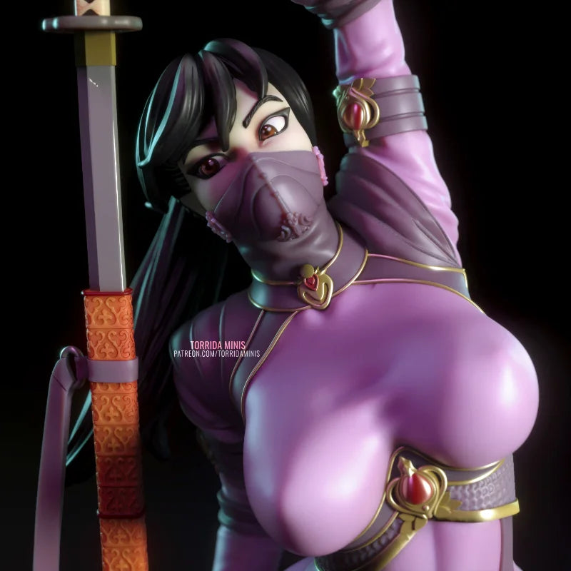 1/24 Sci-Fi Ninja Girl Sara, Resin Model Figure Kit, Anime Theme, Unassembled and Unpainted