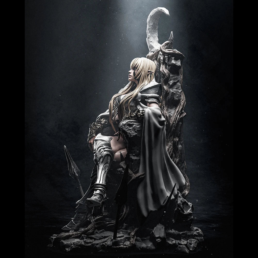 1/24 Dark Elf Queen on Throne, Resin Model Figure Kit, Fantasy Theme, Unassembled and Unpainted