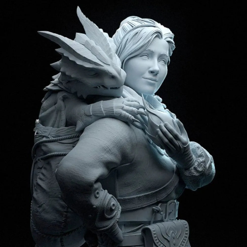 Winged Dragon Warriors, 4 Figures, Resin Model Figure Kit, Fantasy Theme, Unassembled and Unpainted