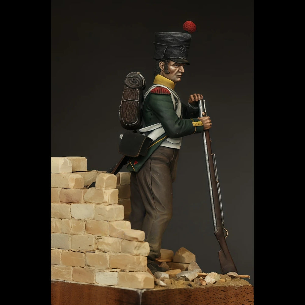 54mm Napoleonic Irish Regiment Cavalry Officer, Resin Model Figure Kit, Unassembled and Unpainted