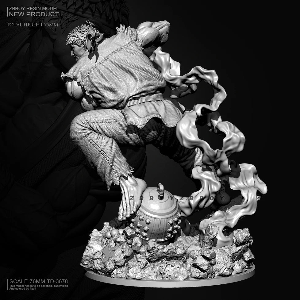 76mm Demon Warrior, Resin Model Figure Kit, Fantasy Theme, Unassembled and Unpainted