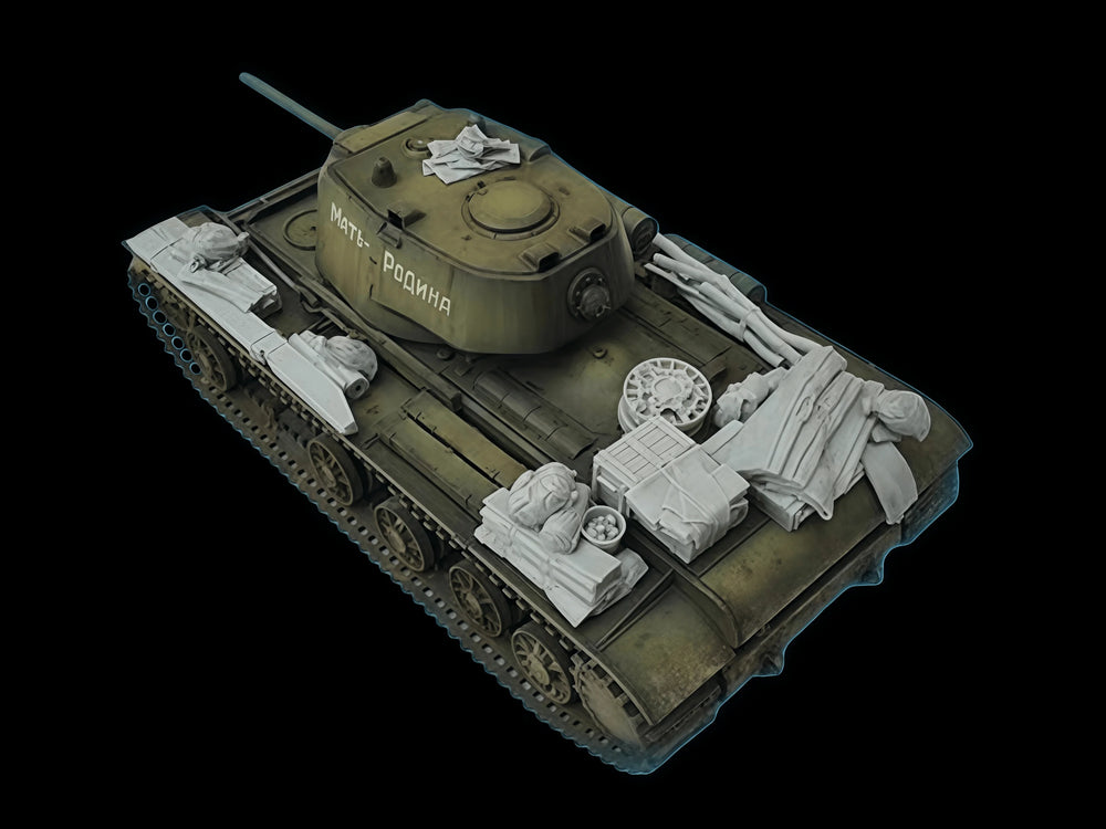 1/35 WWII Soviet KV-1 Heavy Tank, Resin Model Vehicle Kit, Unassembled and Unpainted
