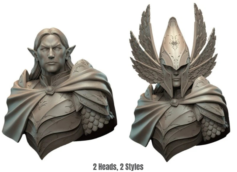 1/12 Medieval Elven Warrior, Resin Model Bust Kit, Unassembled and Unpainted