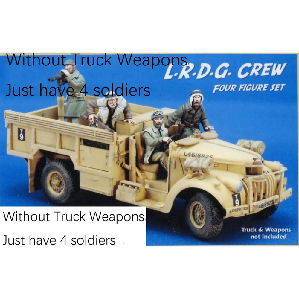 1/35 WWII British LRDG Desert Patrol Crew, 4 Figures, Resin Model Figure Kit, Unassembled and Unpainted