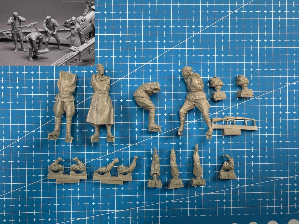1/35 WWII Frontline Soldiers, 13 Figures, Resin Model Figure Kit, Unassembled and Unpainted