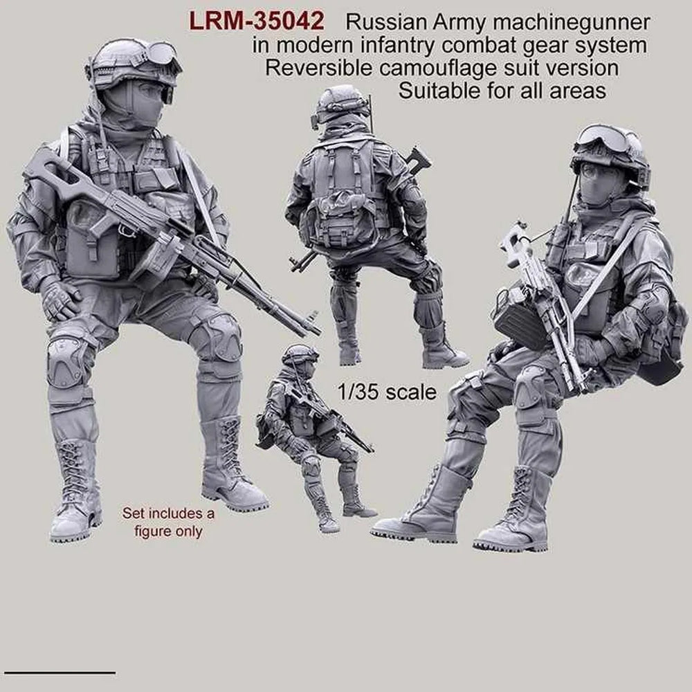 1/35 Modern Russian Infantry Ratnik Reversible Camouflage, 9 Figures, Resin Model Figure Kit, Unassembled and Unpainted
