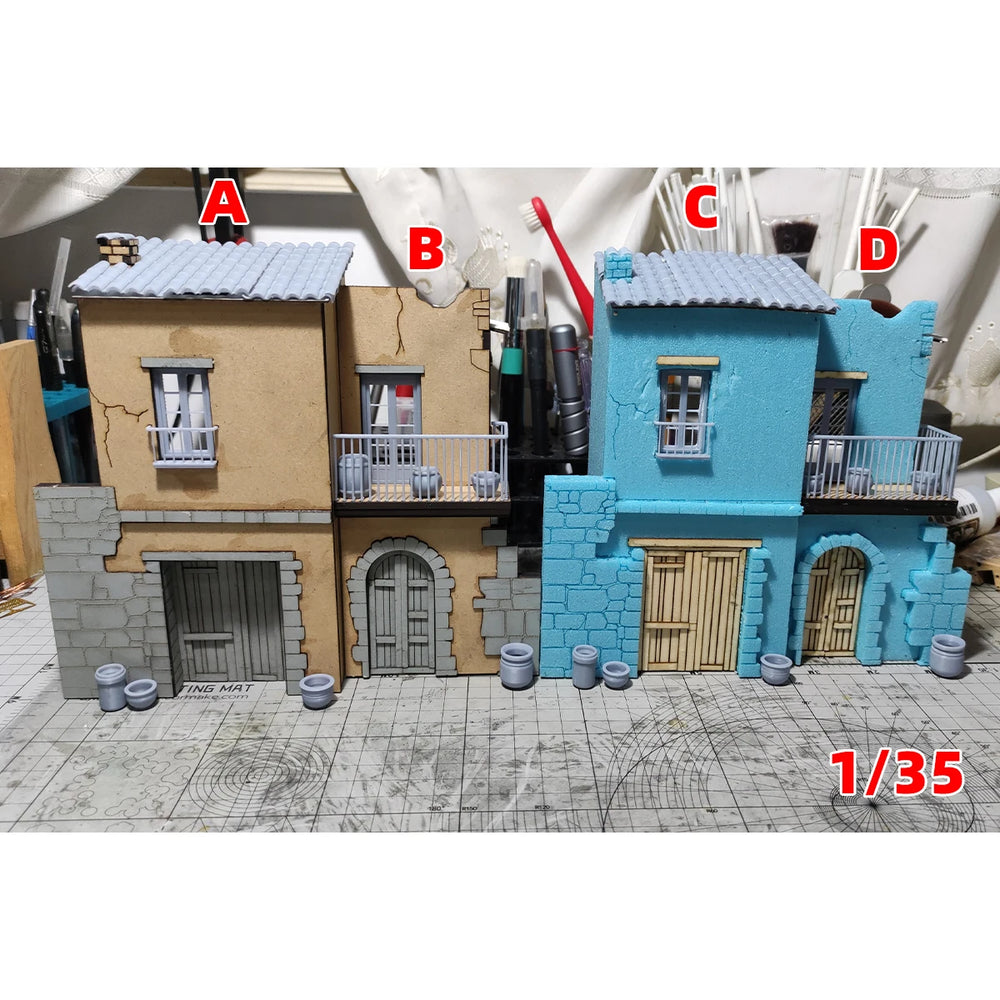 1/35 Western European Rural Houses, Resin Model Diorama Kit, Historical Theme, Unassembled and Unpainted