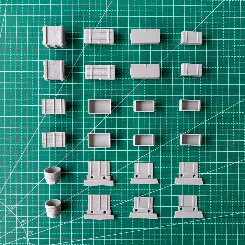 1/35 WWII Supply Crates & Barrels, Resin Model Accessory Kit, Unpainted