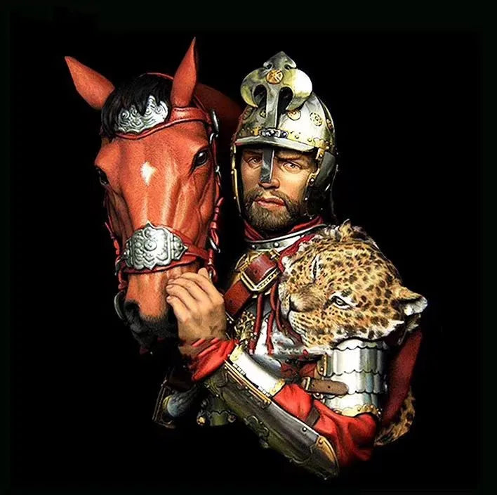 1/10 Medieval Knight on Horseback, Resin Model Figure Kit, Unassembled and Unpainted