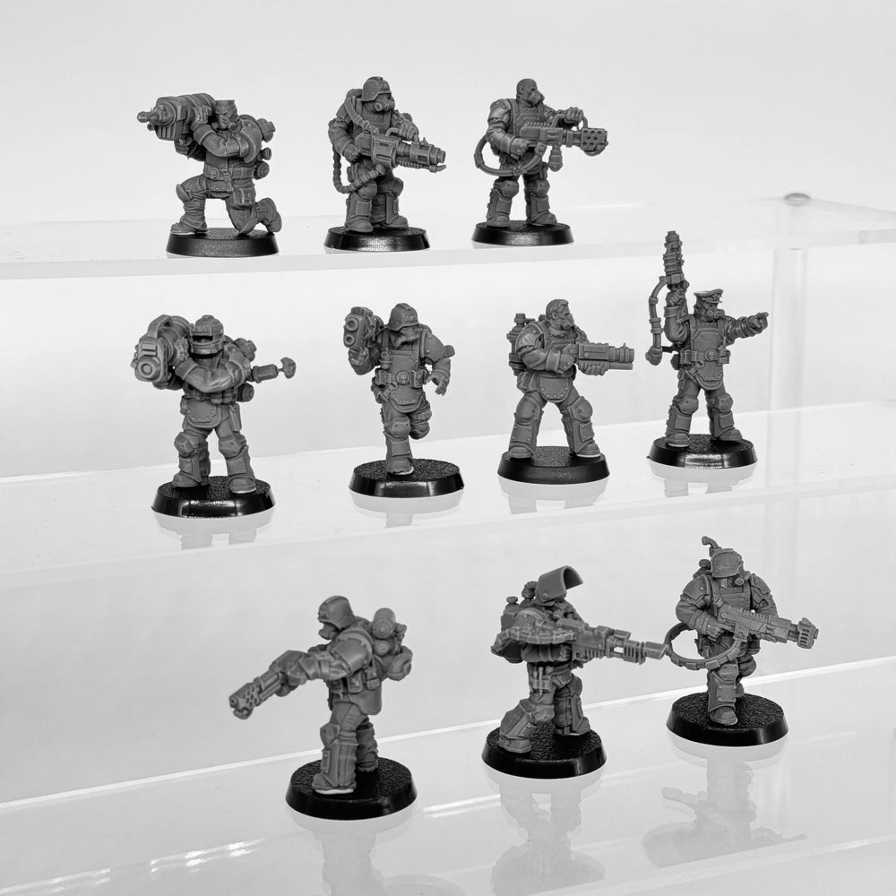 28mm Armored Infantry Squad, 10 Figures, Resin Model Figure Kit, Sci-Fi Theme, Unassembled and Unpainted