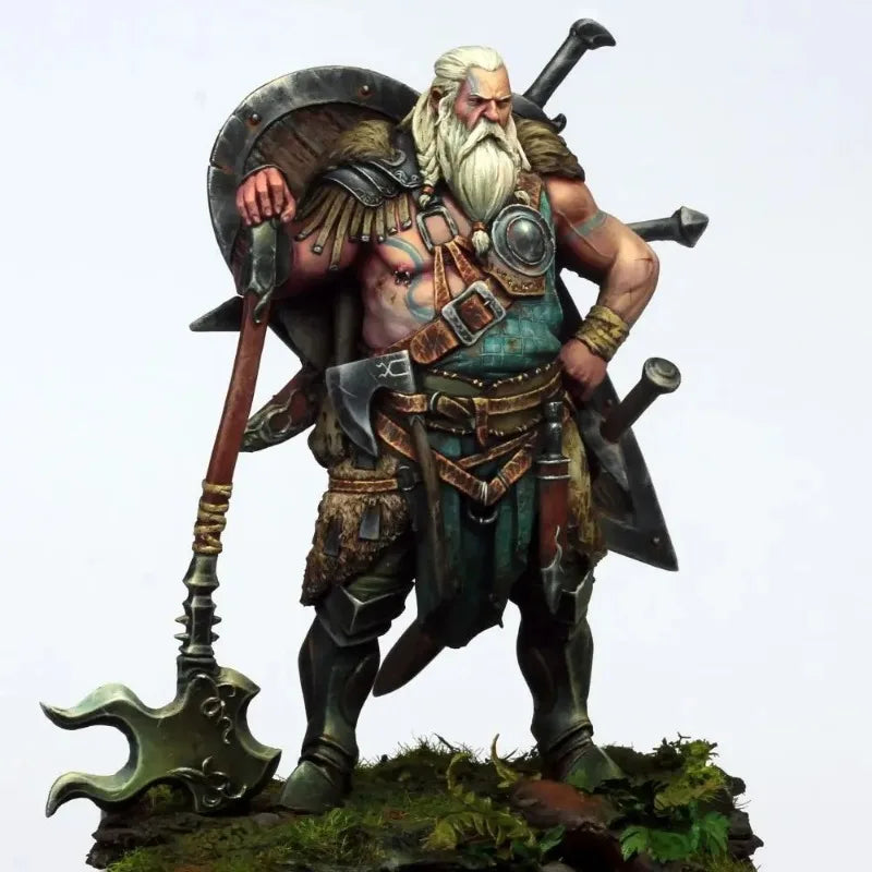 1/24 Medieval Old Warrior, Resin Model Figure Kit, Unassembled and Unpainted