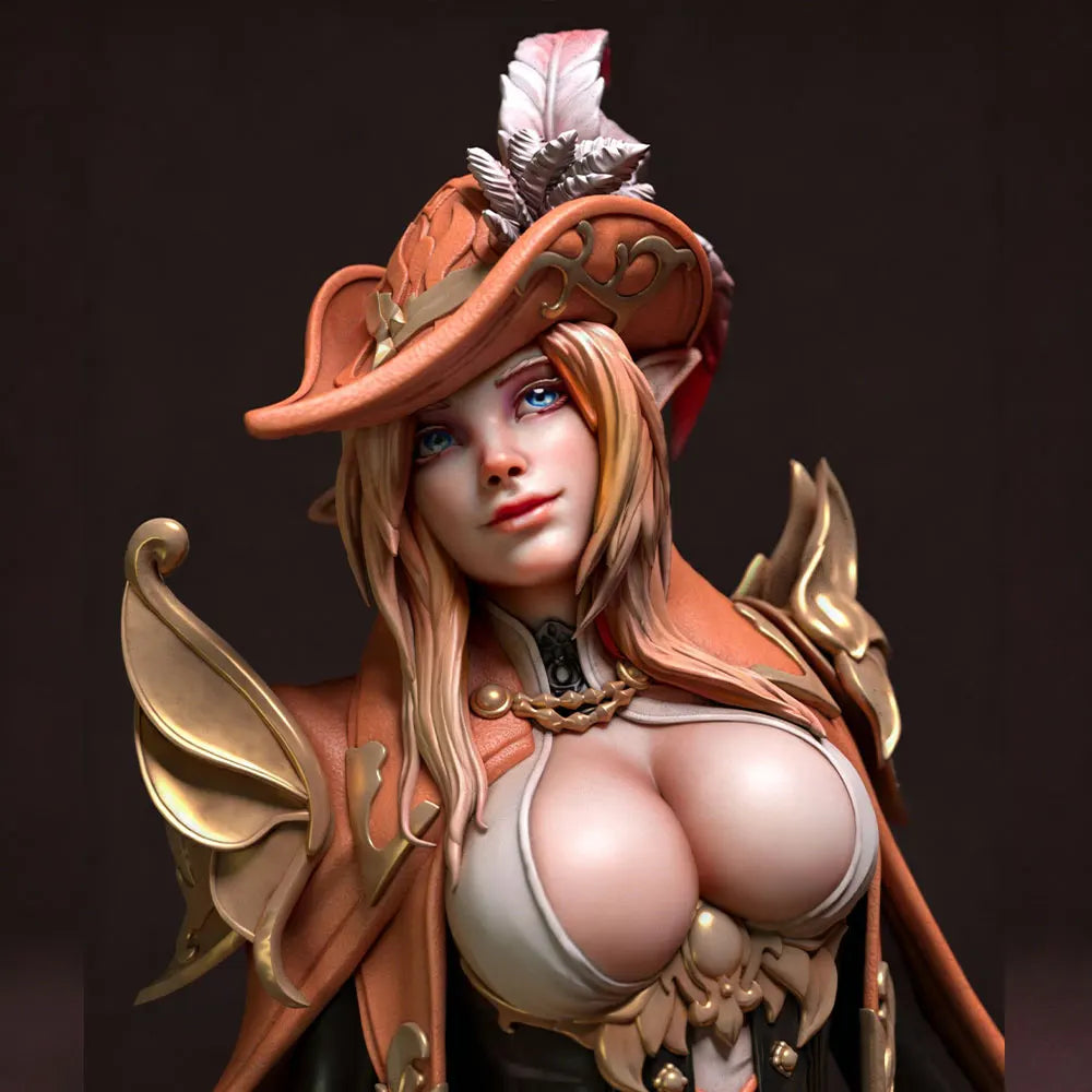 1/24 Winged Sorceress in Ornate Armor, Resin Model Figure Kit, Fantasy Theme, Unassembled and Unpainted