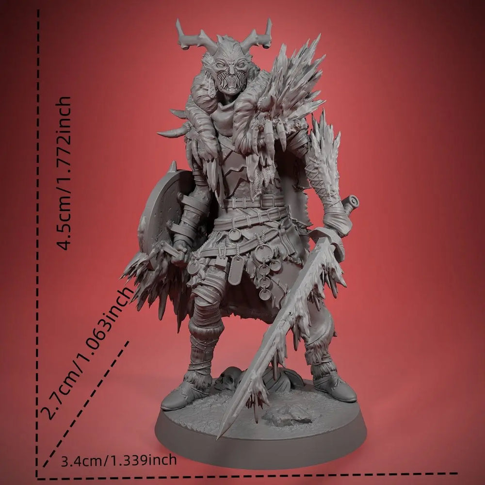 45mm Demon Warrior, Resin Model Figure Kit, Fantasy Theme, Unassembled and Unpainted
