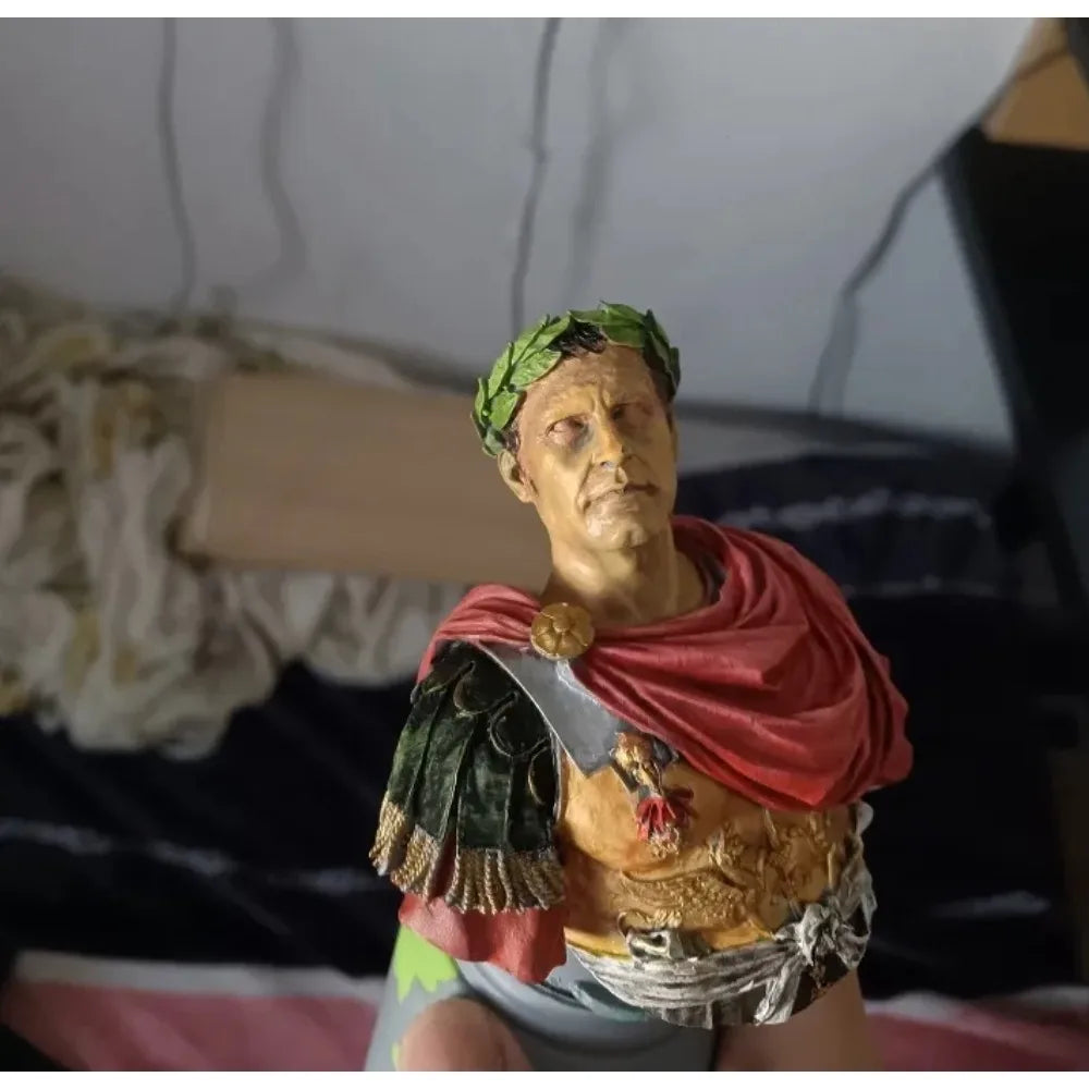 1/10 Ancient Roman General in Red Cloak with Laurel Crown, Resin Model Bust Kit, Unassembled and Unpainted
