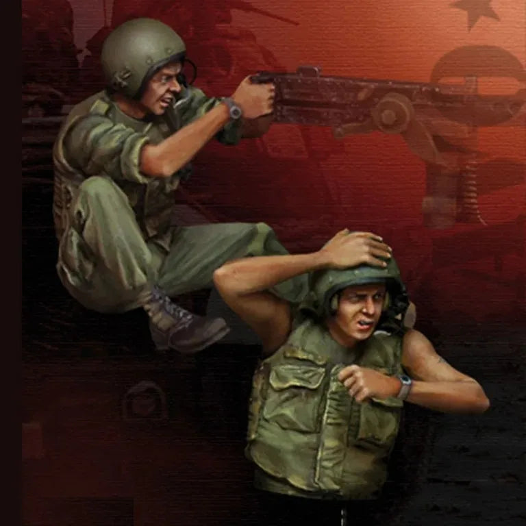 1/35 Modern US Infantry Rifleman and Support Gunner, 2 Figures, Resin Model Figure Kit, Unassembled and Unpainted