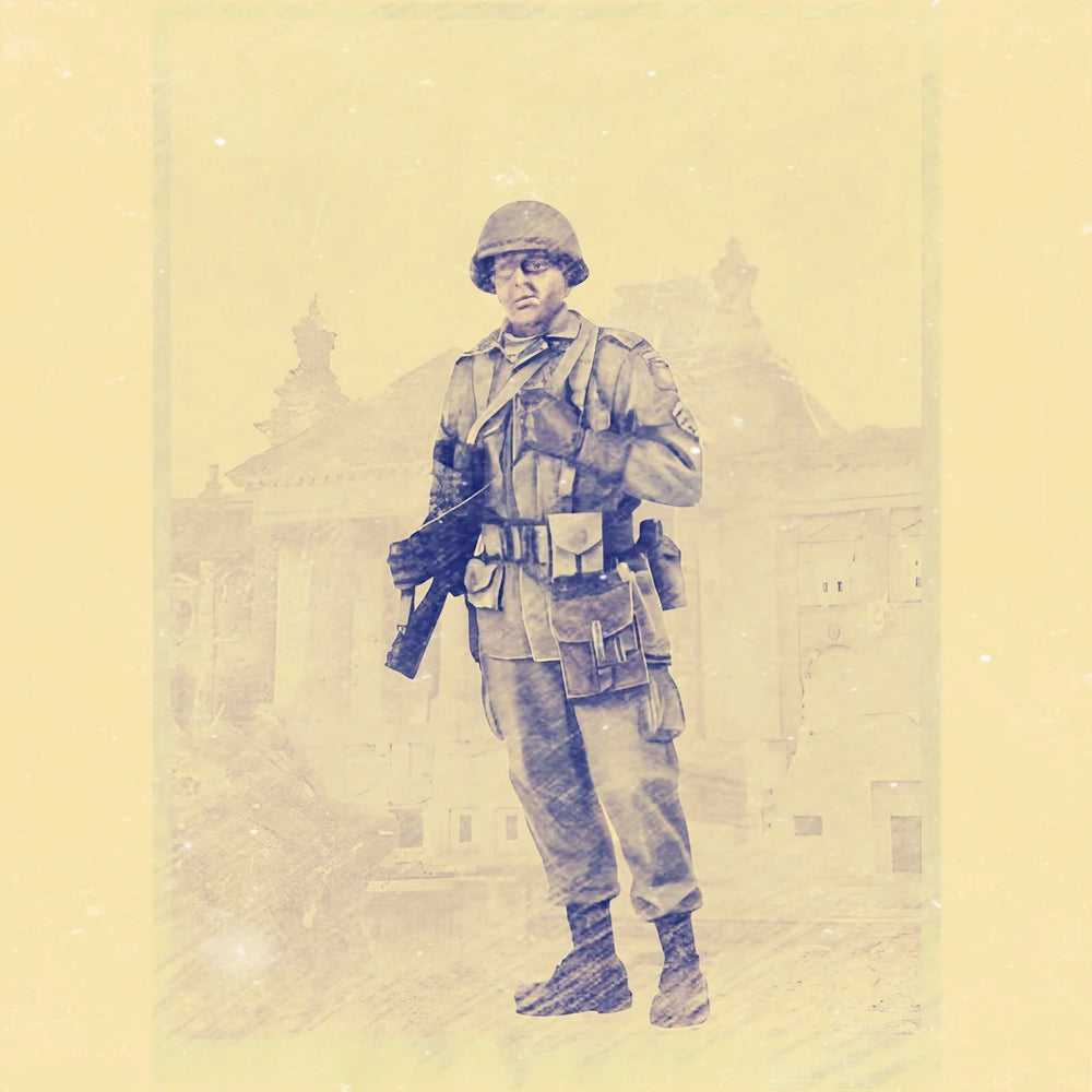 1/35 WWII US Airborne Soldier Standing with Backpack, Resin Model Figure Kit, Unassembled and Unpainted