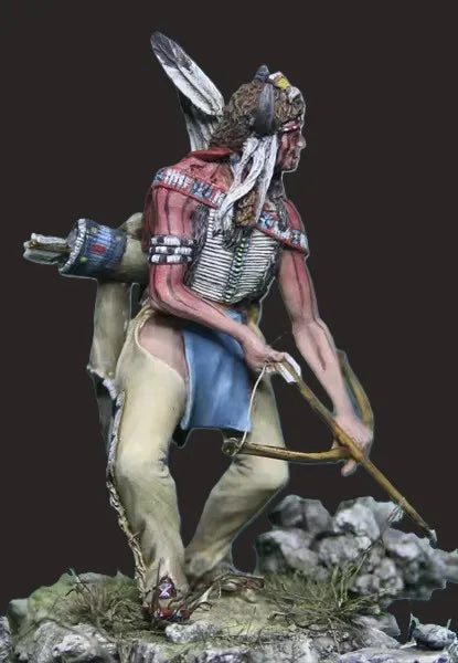 1/24 Horned Archer with Feathered Beast Base, Resin Model Figure Kit, Fantasy Theme, Unassembled and Unpainted