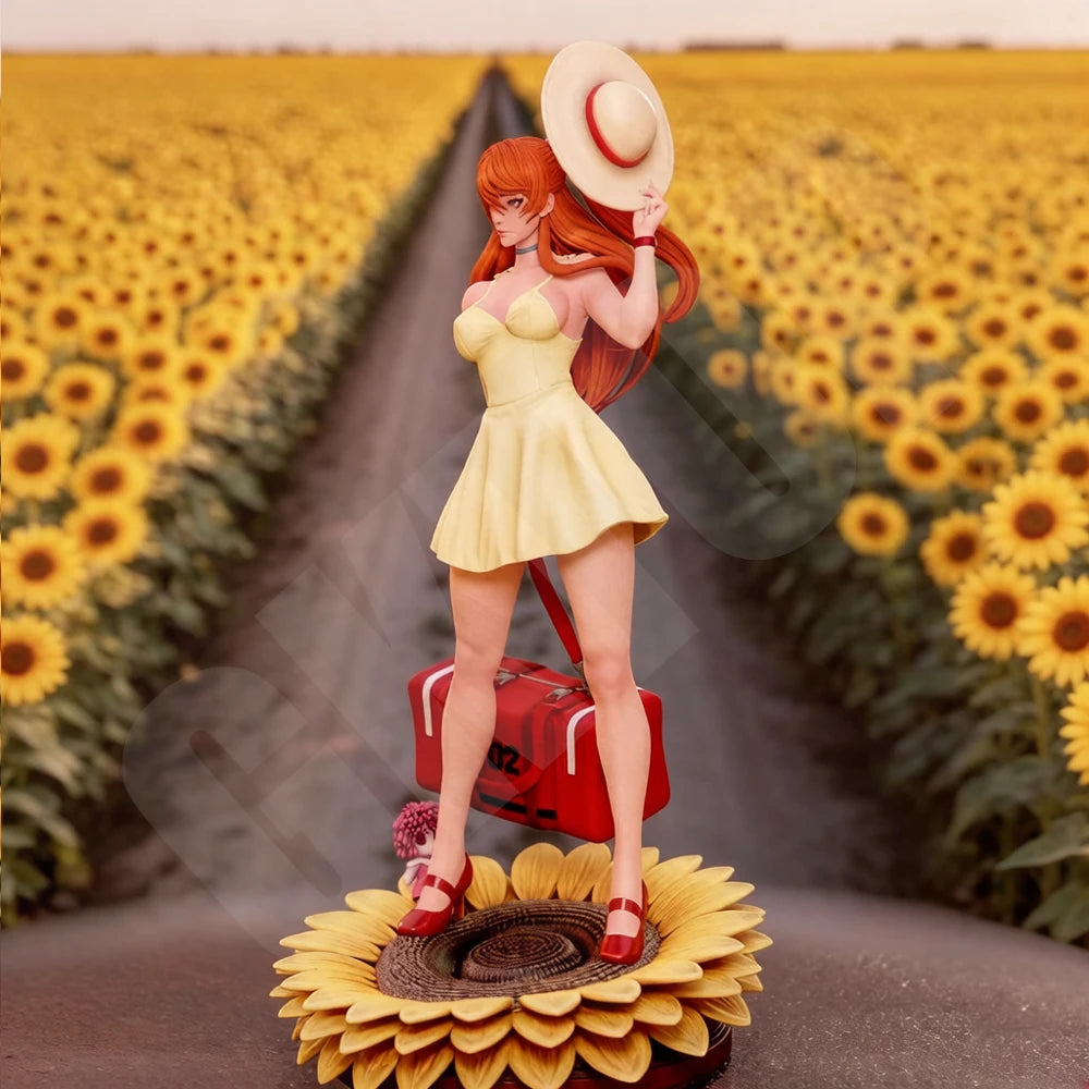1/24 Summer Vacation Travel Girl, Resin Model Figure Kit, Unassembled and Unpainted