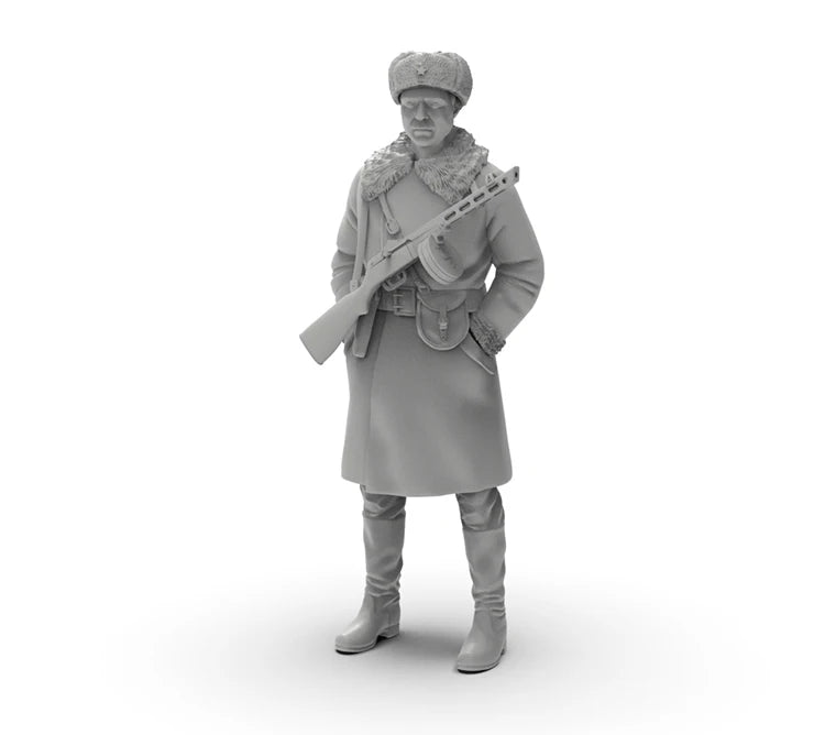 1/35 WWI Russian Officer with Infantry Squad, 7 Figures, Resin Model Figure Kit, Unassembled and Unpainted