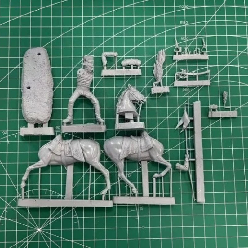 1/32 Napoleonic Cavalry Guards with Lances, 2 Figures, Resin Model Figure Kit, Unassembled and Unpainted