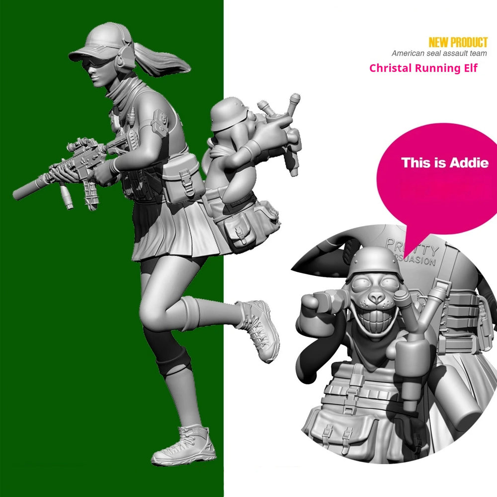 90mm Elf Warriors, 5 Figures, Resin Model Figure Kit, Fantasy Theme, Unassembled and Unpainted
