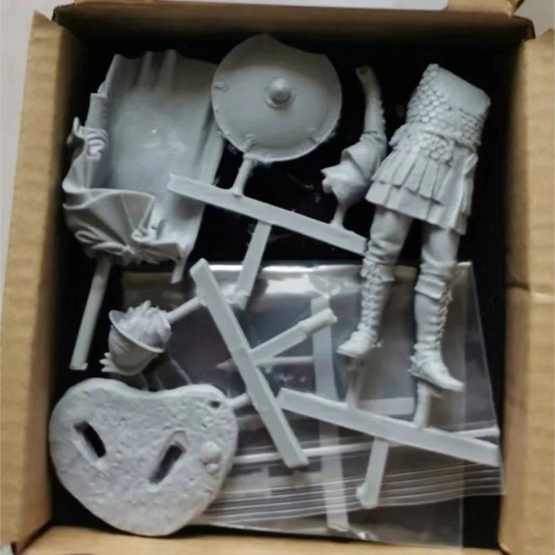 Medieval Carolingian Cavalryman, Resin Model Figure Kit, Unassembled and Unpainted