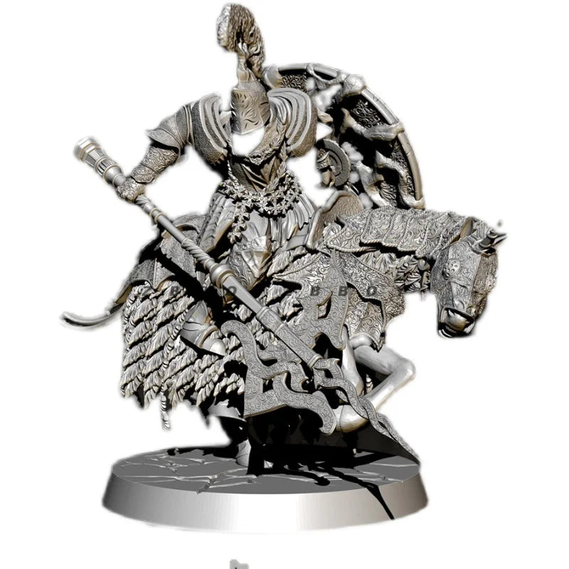 Knight on Dragon, Resin Model Figure Kit, Fantasy Theme, Unassembled and Unpainted