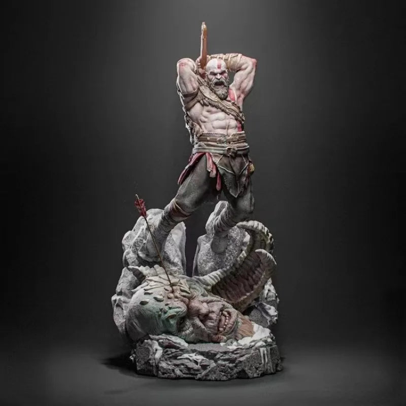 1/24 Ancient Barbarian Warrior with Raised Axe, Resin Model Figure Kit, Unassembled and Unpainted