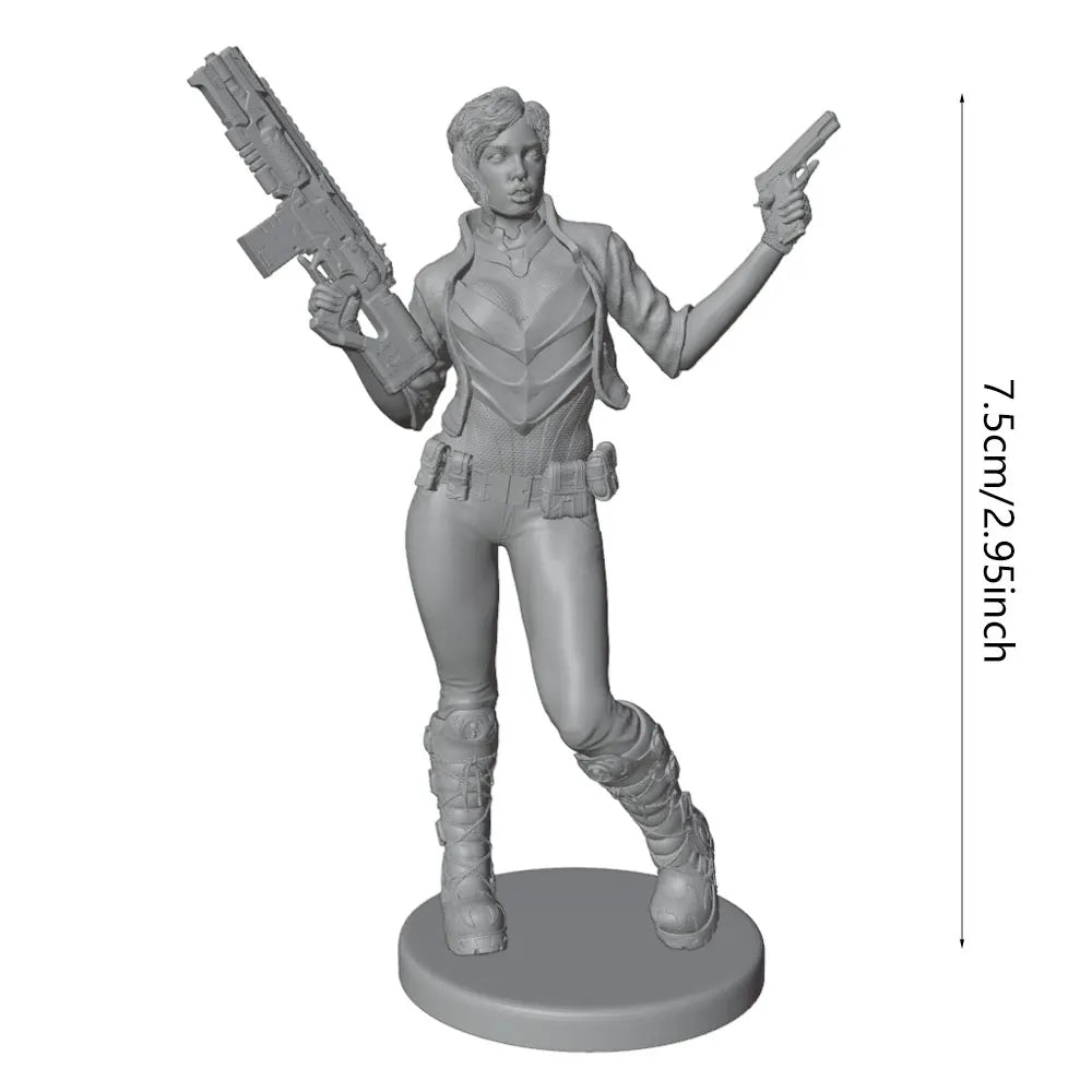 1/24 Tactical Female Commando, Resin Model Figure Kit, Sci-Fi Theme, Unassembled and Unpainted
