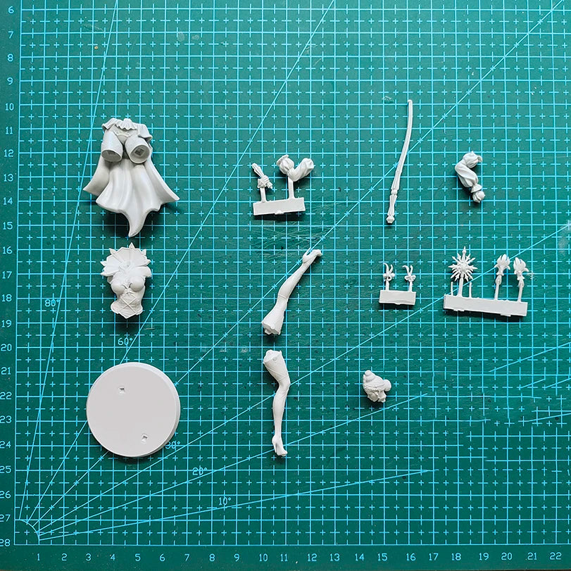 1/24 Sorceress with Twin Mystical Orbs, Resin Model Figure Kit, Fantasy Theme, Unassembled and Unpainted