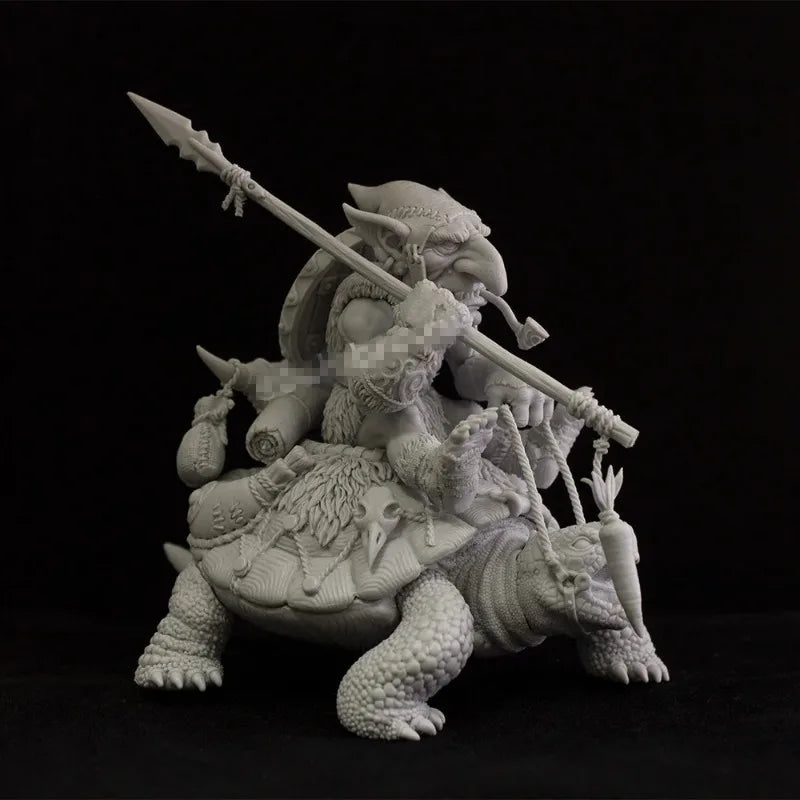 1/32 Goblin Warrior Mount, 2 Figures, Resin Model Diorama Kit, Fantasy Theme, Unassembled and Unpainted