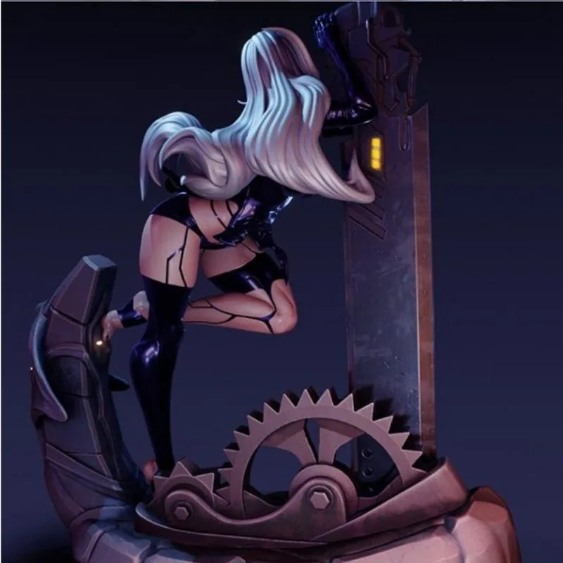 1/24 Female Warrior with Giant Sword, Resin Model Figure Kit, Fantasy Theme, Unassembled and Unpainted